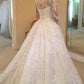 Gown Ruffles Scoop Ball Train Long Cathedral Sleeves Lace Wedding Dresses