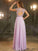 Scoop A-Line/Princess Sleeves Floor-Length Short Beading Chiffon Dresses