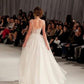 A-line/Princess Short Sleeveless Sleeves Scoop Floor-length Organza Prom Dresses