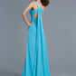 Sheath/Column Sleeveless One-Shoulder Beading Applique Long Chiffon Dresses