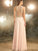 A-Line/Princess Scoop Chiffon Sleeveless Crystal Floor-length Dresses