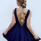 Satin A-Line/Princess Straps Sleeveless Layers Short/Mini Dresses
