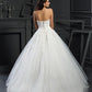 Sweetheart Ball Gown Sleeveless Long Beading Tulle Wedding Dresses