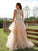 Tulle A-Line/Princess Scoop Floor-Length Beading Sleeveless Two Piece Dresses