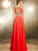 Sleeveless Scoop A-line/Princess Beading Floor-length Chiffon Dresses