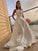 Sleeveless A-Line/Princess Sweep/Brush Ruffles Scoop Satin Train Wedding Dresses