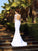 Long Scoop Sleeves Applique Long Sheath/Column Chiffon Wedding Dresses