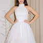 Beading Tulle Sleeveless Halter A-Line/Princess Short/Mini Homecoming Dresses