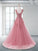A-Line/Princess Train Sleeveless Scoop Sweep/Brush Applique Tulle Dresses