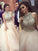 High A-Line/Princess Floor-Length Neck Sleeveless Crystal Tulle Dresses