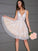 A-Line/Princess V-neck Sleeveless Applique Tulle Short/Mini Homecoming Dresses