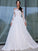 Sleeves Gown Ball Long Lace Bateau Floor-Length Wedding Dresses