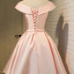 Sash/Ribbon/Belt Sleeveless A-Line/Princess V-neck Satin Short/Mini Dresses