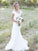 Sweep/Brush V-neck Tulle Sleeveless Lace A-Line/Princess Train Wedding Dresses