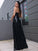 Ruffles V-neck Sequins Sheath/Column Sleeveless Floor-Length Dresses