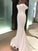 Short Sleeves Court Sheath/Column Off-the-Shoulder Train Spandex Wedding Dresses