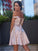 Satin A-Line/Princess Beading Off-the-Shoulder Sleeveless Short/Mini Dresses