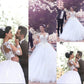 Long Court Ball Train Gown Sweetheart Sleeves Tulle Wedding Dresses