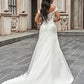 Lace Sweep/Brush Scoop Satin A-Line/Princess Sleeveless Train Wedding Dresses