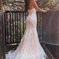 Lace Sweetheart Trumpet/Mermaid Sweep/Brush Applique Sleeveless Train Wedding Dresses