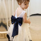 Sleeveless Bowknot Tea-Length A-Line/Princess Lace Scoop Flower Girl Dresses