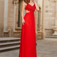 Sleeveless Straps Floor-Length A-Line/Princess Applique Chiffon Dresses