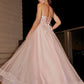 Applique Sleeveless A-Line/Princess Spaghetti Straps Tulle Floor-Length Dresses