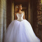 Sweetheart Sleeveless Ball Beading Court Gown Train Tulle Wedding Dresses