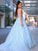 Tulle Scoop A-Line/Princess Applique Sleeveless Sweep/Brush Train Dresses