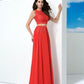 Sleeveless Lace Scoop A-Line/Princess Chiffon Long Two Piece Dresses