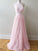 A-Line/Princess Halter Lace Tulle Sleeveless Sweep/Brush Train Dresses