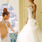 Trumpet/Mermaid Sweetheart Applique Straps Spaghetti Lace Train Court Sleeveless Tulle Wedding Dresses