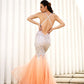 Tulle Trumpet/Mermaid V-neck Sleeveless Floor-Length Sequin Dresses