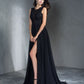 Applique Sleeveless A-Line/Princess Scoop Long Chiffon Dresses