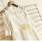 Lace Scoop A-line/Princess Ankle-Length Sleeves Hand-made 3/4 Flower Flower Girl Dresses