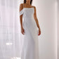 Sheath/Column Spaghetti Straps Satin Sleeveless Ruched Floor-Length Wedding Dresses
