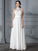 Scoop Floor-Length Sleeveless A-Line/Princess Chiffon Wedding Dresses