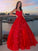 Sleeveless Tulle Straps A-Line/Princess Floor-Length Applique Dresses