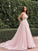 A-Line/Princess Straps Tulle Applique Sleeveless Sweep/Brush Train Wedding Dresses