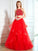 Beading Sleeveless Straps A-Line/Princess Tulle Floor-Length Spaghetti Two Piece Dresses