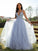 Ruffles A-Line/Princess V-neck Sleeveless Floor-Length Dresses