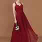 Straps Floor-Length A-Line/Princess Chiffon Ruched Sleeveless Bridesmaid Dresses