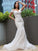 Sweep/Brush Applique Trumpet/Mermaid Tulle Sleeveless Off-the-Shoulder Train Wedding Dresses