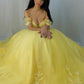 Applique Gown Ball Sleeveless Tulle Off-the-Shoulder Sweep/Brush Train Dresses