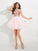 A-Line/Princess Sleeveless Short Sheer Sequin Neck Chiffon Cocktail Dresses