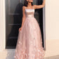 Flower A-Line/Princess Hand-Made Straps Tulle Floor-Length Sleeveless Dresses