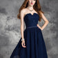 A-line/Princess Sweetheart Lace Short Sleeveless Lace Bridesmaid Dresses