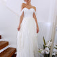 A-Line/Princess Off-the-Shoulder Ruched Chiffon Sleeveless Floor-Length Wedding Dresses