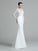 Jewel Long Lace Sleeves Long Trumpet/Mermaid Satin Wedding Dresses