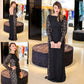 Sheath/Column Lace Sleeves Long Scoop Floor-Length Plus Size Dresses